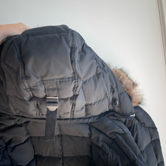 Eddie Bauer Black Quilted Puffer Parka Jacket With Fur Trim - Picture 6 of 8